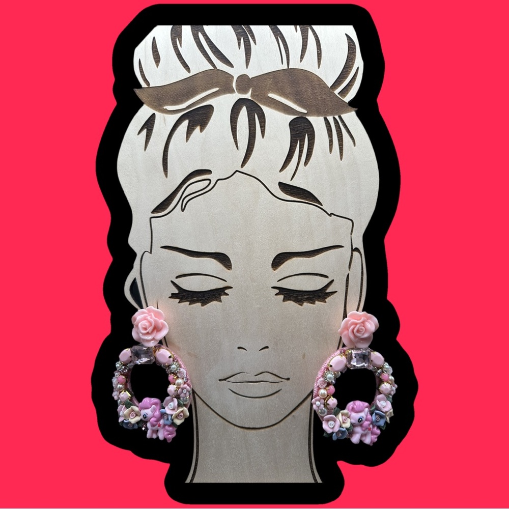 Couture Earrings - Pink Pony Club - Pink Floral Hoop Earrings